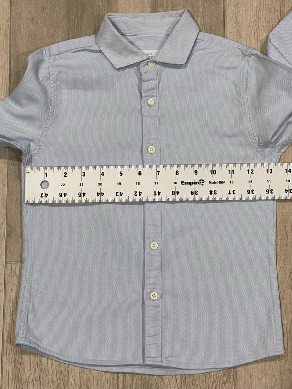ZARA Boys Slim Fit Dress Shirt Size 7 (122 cm) Light Blue Button Down - Picture 5 of 9